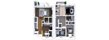 3 Bed Two Bath Chestnut Floor Plan at Indian Woods