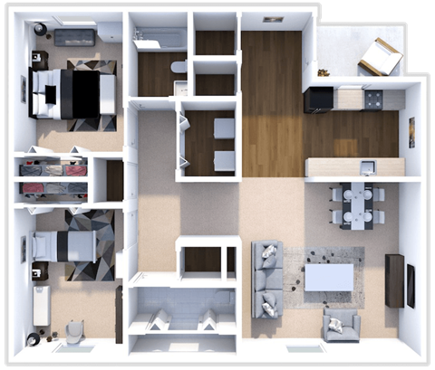 2 Bed 2 Bath Maple Floor Plan at Indian Woods