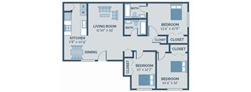 three bedroom apartment floor plan