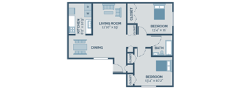 two bedroom apartment floor plan