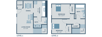 two bedroom townhome floor plan