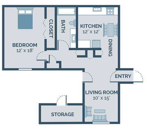one bedroom apartment floor plan
