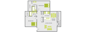two bedroom apt floor plan