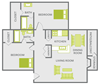 two bedroom apt floor plan