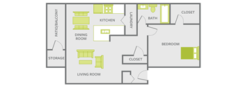 floor plan for one bedroom apt