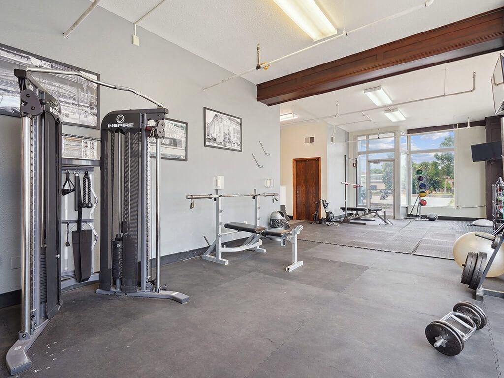 gym has plenty of strength training equipment