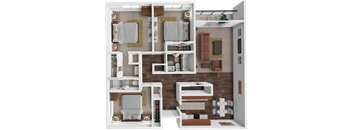 The Dromond apartment with 3 bedrooms and 2 bathrooms at les chateaux apartments