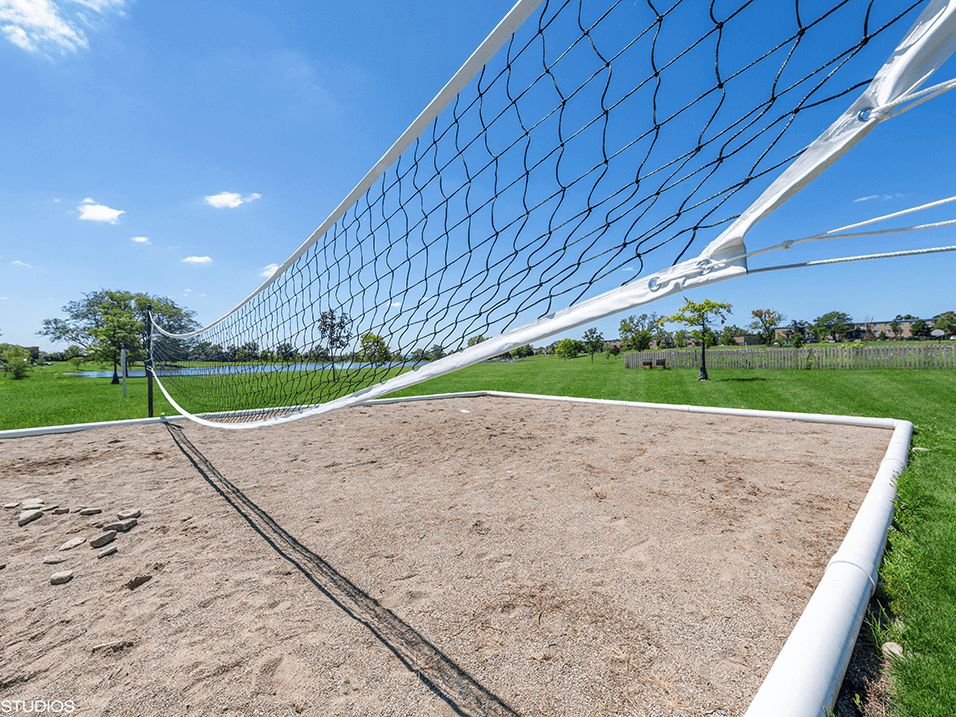 the net of a sand volleyball court