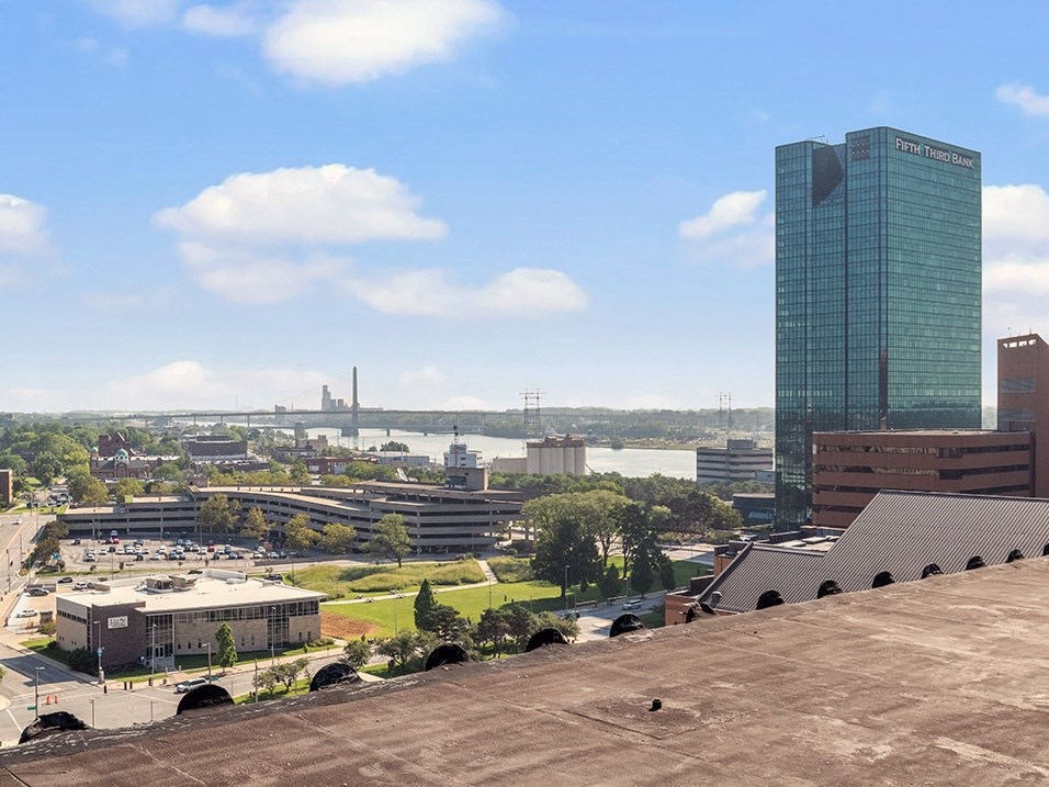 a view of Toledo from an apartment building