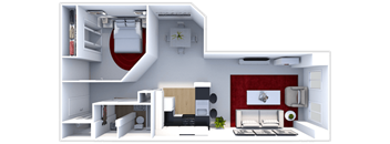 1 bedroom floor plan