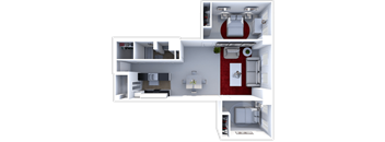 2 bedroom 1 bath floor plan