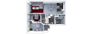 floor plan of a 2 bedroom apartment