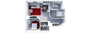 2 bedroom 2 bath floor plan