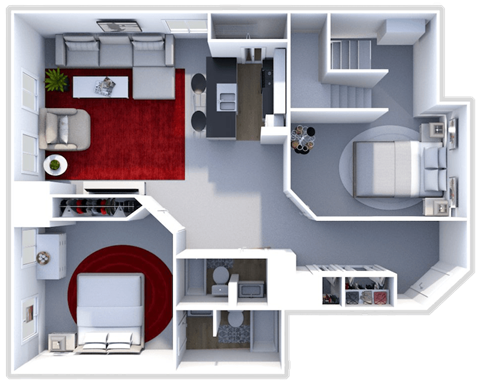 2 bedroom 2 bath floor plan