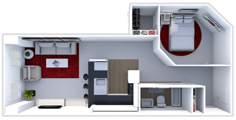 1 bedroom 1 bath floor plan