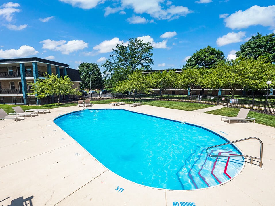 resort style pool at apartment complex