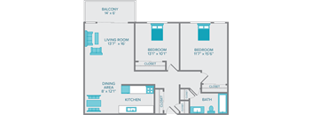 the lakota two bedroom one bath floor plan