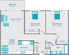 the lakota two bedroom one bath floor plan