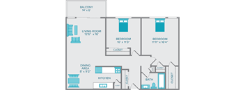 the superior two bedroom one bath floor plan