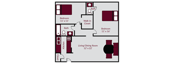 two bedroom apartment floor plan