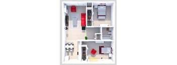 2 bedroom floor plan at south federal