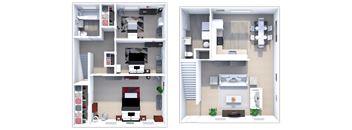 a comparison of two floor plans of a house