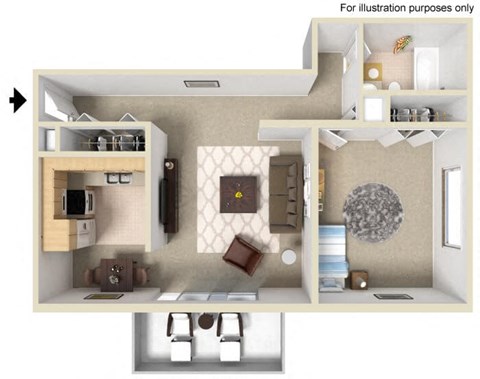 one bedroom apartment floor plan