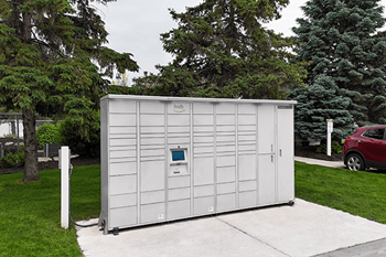 An amazon hub for packages at meadows of coon rapids.