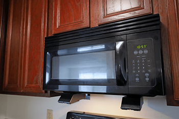 A black microwave.