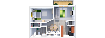 1 Bedroom Apartment Floor Plan