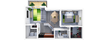 1 Bedroom Apartment Floor Plan