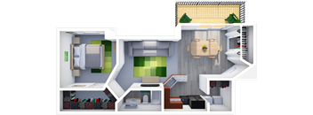 1 Bedroom Apartment Floorplan