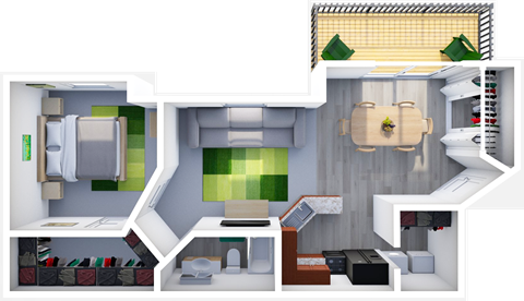 1 Bedroom Apartment Floorplan