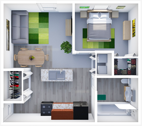 1 Bedroom Apartment Floorplan