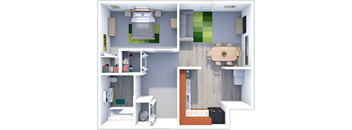 1 Bedroom Apartment Floor Plan