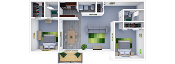 2 Bedroom Apartment Floor Plan