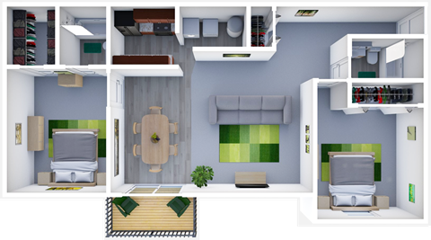 2 Bedroom Apartment Floor Plan