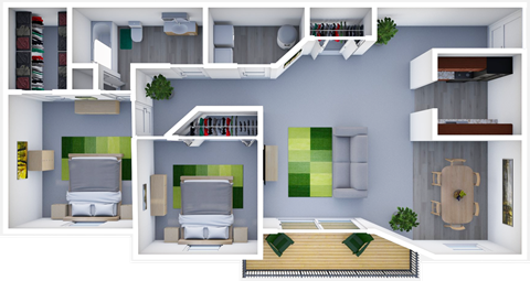 2 Bedroom Apartment Floorplan
