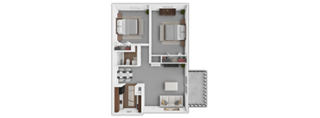a 3d rendering of a floor plan of a house
