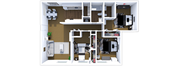 3 bedroom 2 bathroom floor plan at mesa gardens