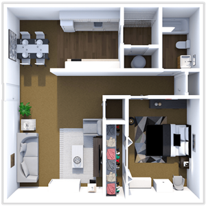 Floorplan Photos Gallery 1 bed 1 bath at mesa gardens