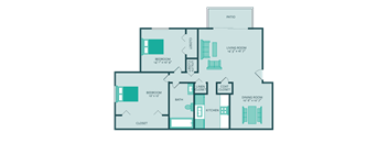 Brookside Floor Plan at Retreat at Mill Creek Apartments