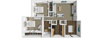2 bed floor plan at retreat at mill creek
