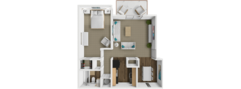 1 bed floor plan at retreat at mill creek