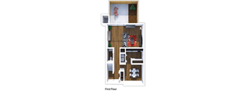 3 bedroom 2 bathroom Albatross floor plan First Floor at Meadow Lark Apartments