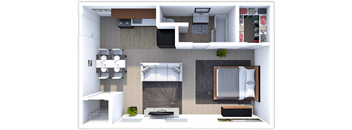 a floor plan of a one bedroom apartment