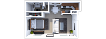 a floor plan of a 1 bedroom apartment