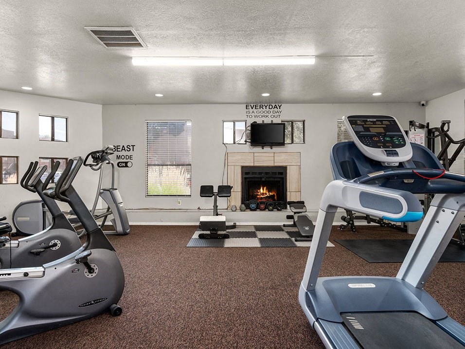 our apartments have a gym with plenty of equipment