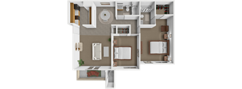 2 bed 2 bath Zia floor plan at Mesa Ridge Apartments