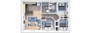 three bedroom two bathroom floor plan at mountaineer village